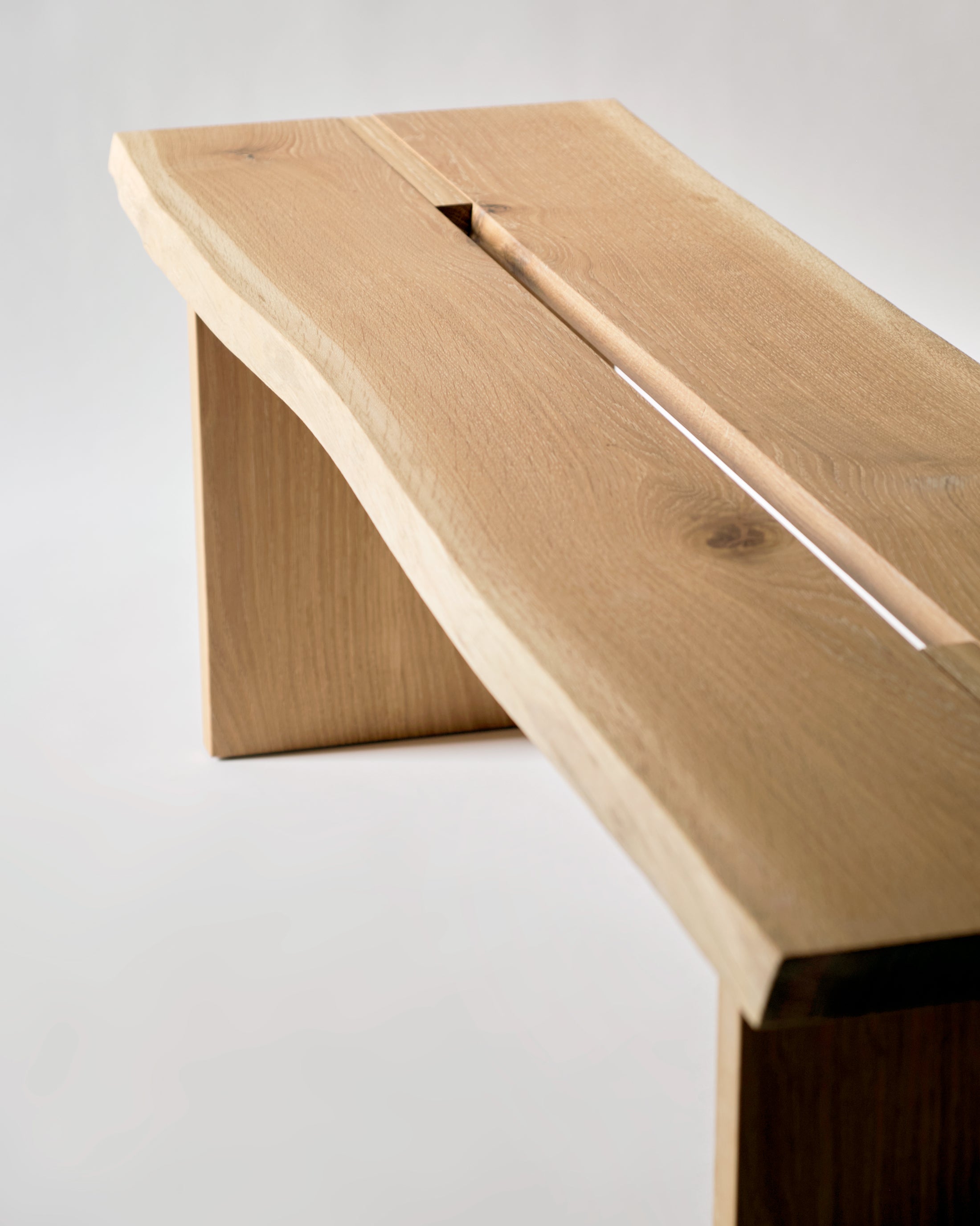 Sample Time for Tea bench, oak with live edge